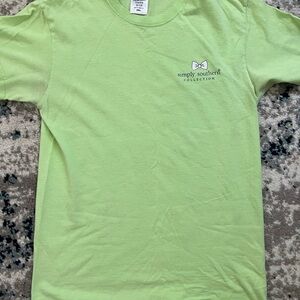 Simply Southern Green Short Sleeve Tee Flamingos & Jeep
